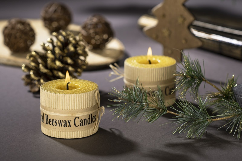 Logo trade promotional merchandise photo of: Beeswax candle set HANNI