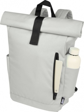 Logo trade corporate gift photo of: Cool Byron 15.6" roll-top backpack 18L, light grey