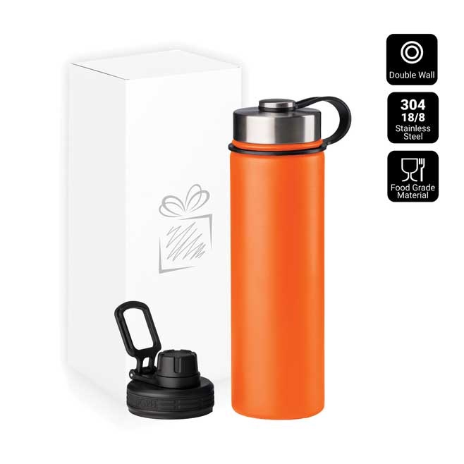 Logotrade promotional product picture of: Nordic Thermal Mug, 650 ml, with 2 lids, orange