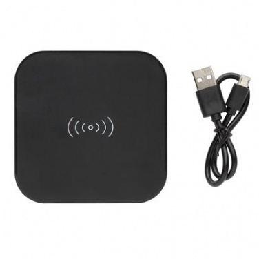Logo trade promotional giveaways picture of: Wireless 5W charging pad, black