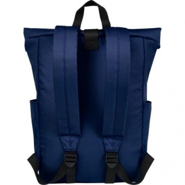 Logo trade promotional gift photo of: Cool Byron 15.6" roll-top backpack 18L, dark blue