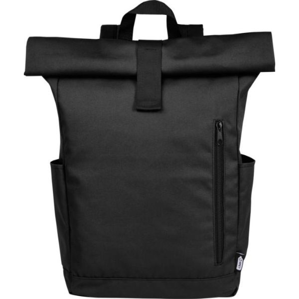 Logo trade corporate gifts image of: Cool Byron 15.6" roll-top backpack 18L, black