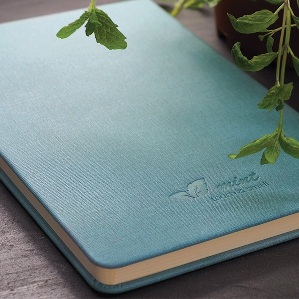 Logo trade promotional giveaways picture of: Vanilla-scented A5 notebook, green