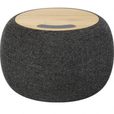 Logotrade promotional gift image of: Ecofiber bamboo Bluetooth® speaker and wireless charging pad, grey