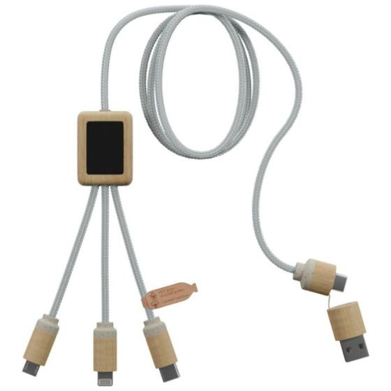 Logo trade promotional giveaway photo of: SCX.design C49 5-in-1 charging cable, light brown