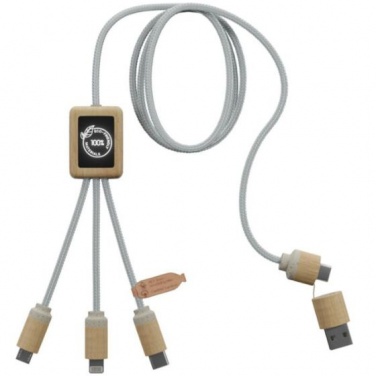 Logo trade corporate gifts image of: SCX.design C49 5-in-1 charging cable, light brown