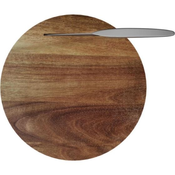 Logo trade promotional products image of: Wooden cutting board and knife set, natural