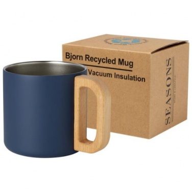 Logotrade advertising product image of: Bjorn 360 ml RCS certified recycled stainless steel mug, blue