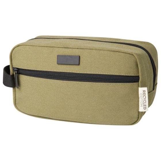Logo trade promotional product photo of: Joey GRS recycled canvas travel accessory pouch bag 3,5 l, olive
