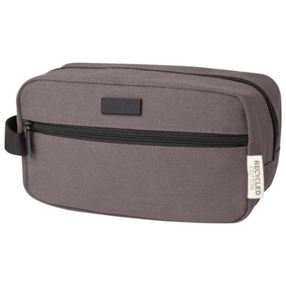 Logo trade promotional item photo of: Joey GRS recycled canvas travel accessory pouch bag 3,5 l, grey