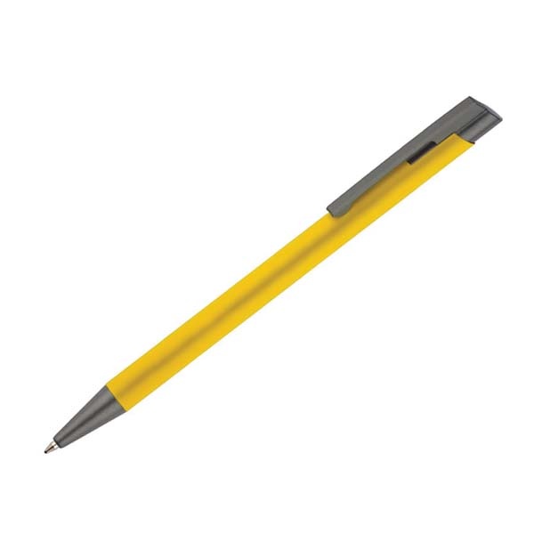 Logo trade promotional giveaways picture of: Soft touch ballpen Optima, yellow