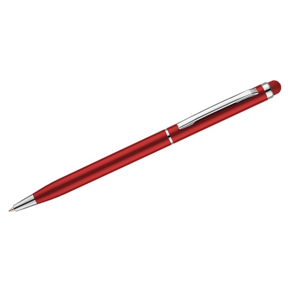 Logo trade corporate gift photo of: Touch pen Tin, red