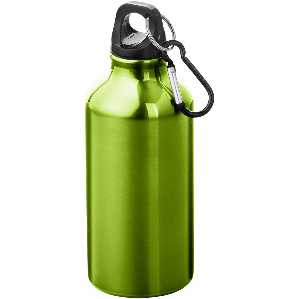 Logotrade corporate gift picture of: Oregon 400 ml aluminium water bottle with carabiner