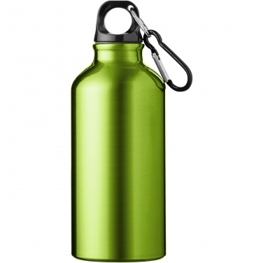 Logotrade corporate gift image of: Oregon 400 ml aluminium water bottle with carabiner