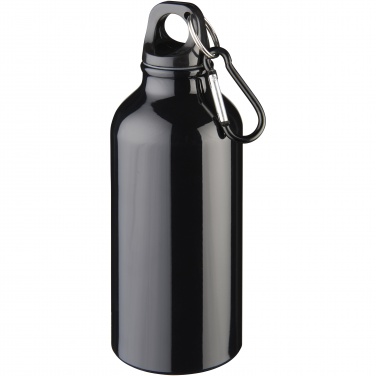 Logotrade advertising product image of: Oregon 400 ml aluminium water bottle with carabiner