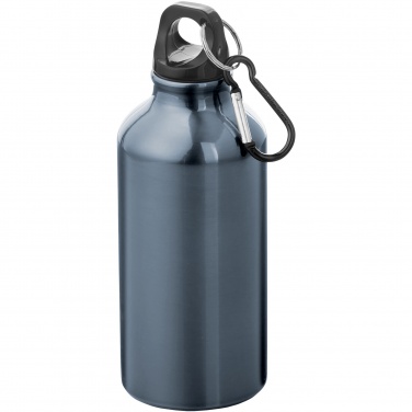 Logo trade advertising product photo of: Oregon 400 ml aluminium water bottle with carabiner