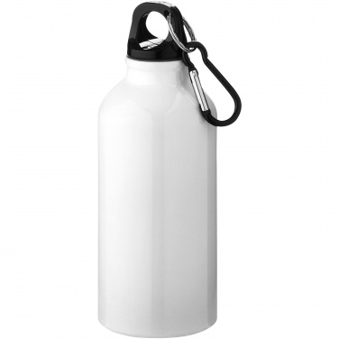 Logo trade promotional item photo of: Oregon 400 ml aluminium water bottle with carabiner