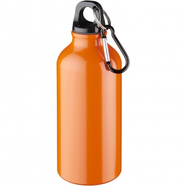 Logo trade promotional items image of: Oregon 400 ml aluminium water bottle with carabiner