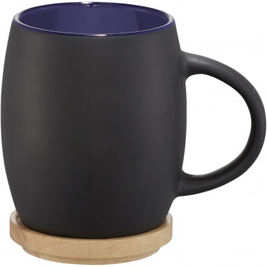 Logo trade promotional merchandise photo of: Hearth 400 ml ceramic mug with wooden coaster