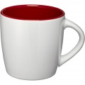 Aztec 340 ml ceramic mug, White / Red