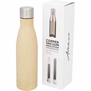 Logo trade promotional merchandise image of: Vasa 500 ml wood-look copper vacuum insulated bottle