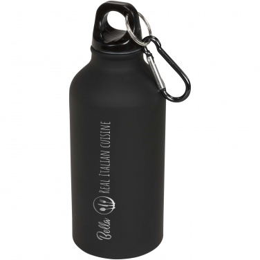 Logo trade promotional merchandise photo of: Oregon 400 ml matte water bottle with carabiner