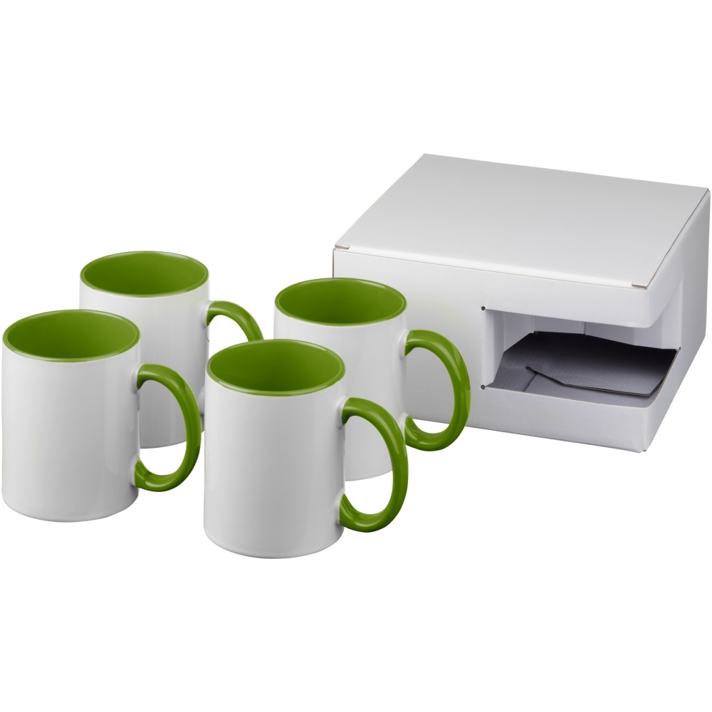 Logo trade promotional gifts image of: Ceramic sublimation mug 4-pieces gift set