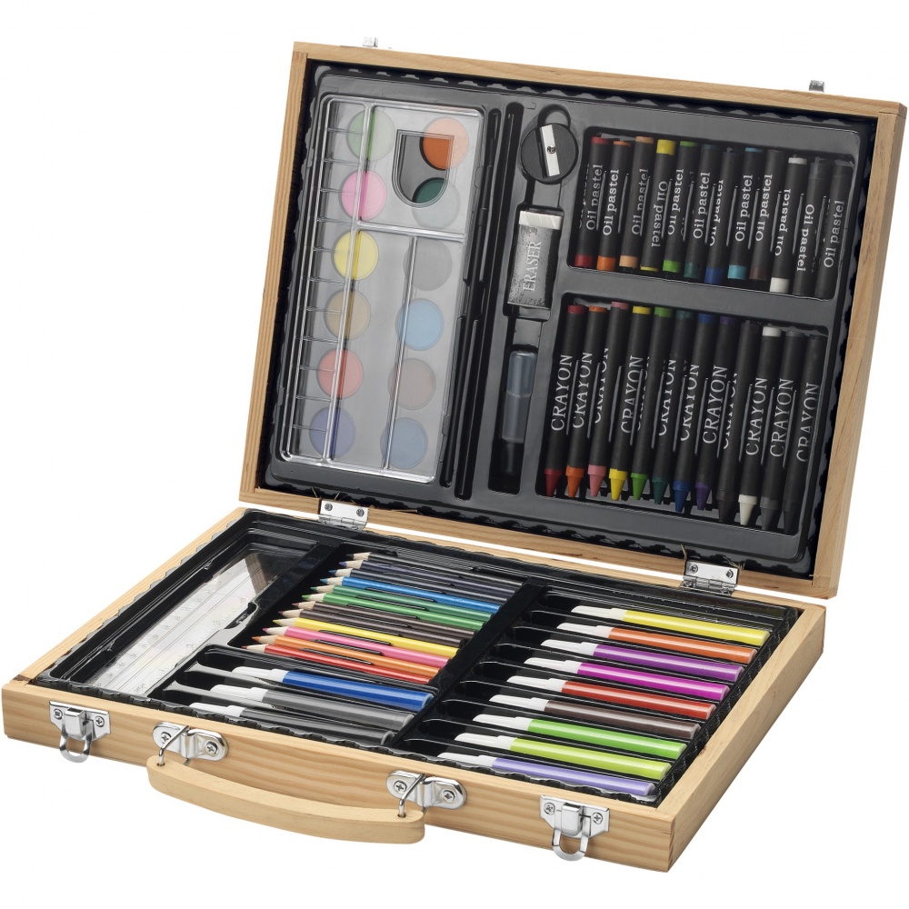 Logo trade promotional gifts image of: Rainbow 67-piece colouring set