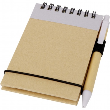 Logo trade promotional merchandise picture of: Zuse A7 recycled jotter notepad with pen