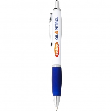 Logotrade promotional giveaway picture of: Nash ballpoint pen with white barrel and coloured grip