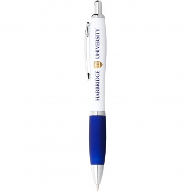 Logo trade promotional merchandise picture of: Nash ballpoint pen with white barrel and coloured grip