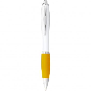 Logotrade promotional items photo of: Nash ballpoint pen with white barrel and coloured grip