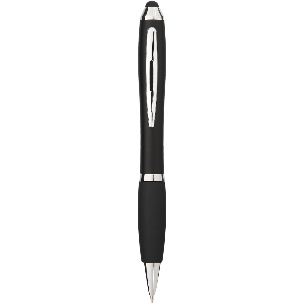 Logo trade promotional giveaway photo of: Nash coloured stylus ballpoint pen with black grip