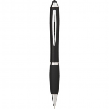 Logo trade promotional items picture of: Nash coloured stylus ballpoint pen with black grip