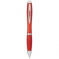 Nash ballpoint pen with coloured barrel and grip, Red