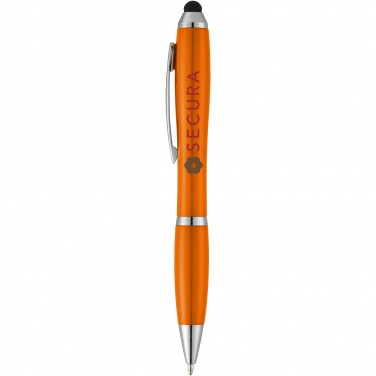 Logo trade advertising product photo of: Nash stylus ballpoint pen with coloured grip