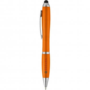 Logo trade promotional merchandise image of: Nash stylus ballpoint pen with coloured grip