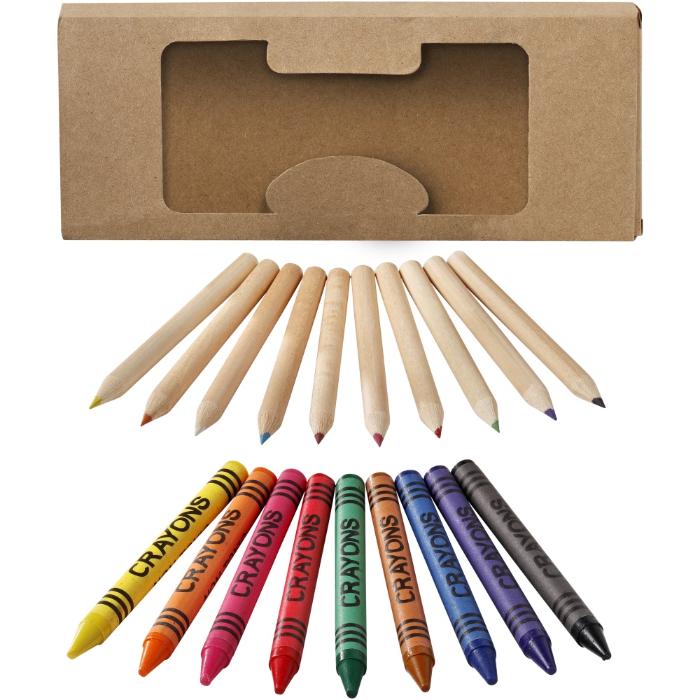 Logotrade promotional merchandise photo of: Lucky 19-piece coloured pencil and crayon set