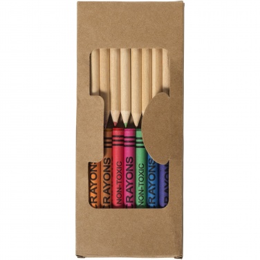 Logotrade promotional giveaway image of: Lucky 19-piece coloured pencil and crayon set