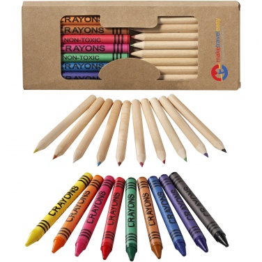 Logo trade promotional products image of: Lucky 19-piece coloured pencil and crayon set