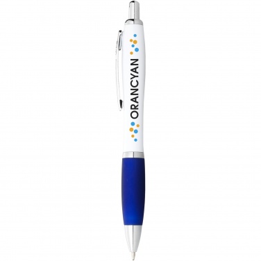 Logotrade promotional merchandise picture of: Nash ballpoint pen white barrel and coloured grip