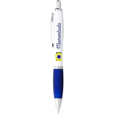 Logotrade promotional item picture of: Nash ballpoint pen white barrel and coloured grip