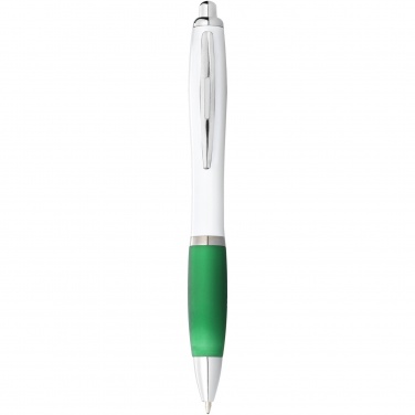 Logo trade advertising products picture of: Nash ballpoint pen white barrel and coloured grip