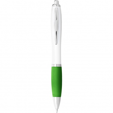 Logotrade advertising product picture of: Nash ballpoint pen white barrel and coloured grip