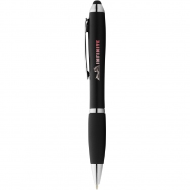 Logo trade corporate gift photo of: Nash coloured stylus ballpoint pen with black grip