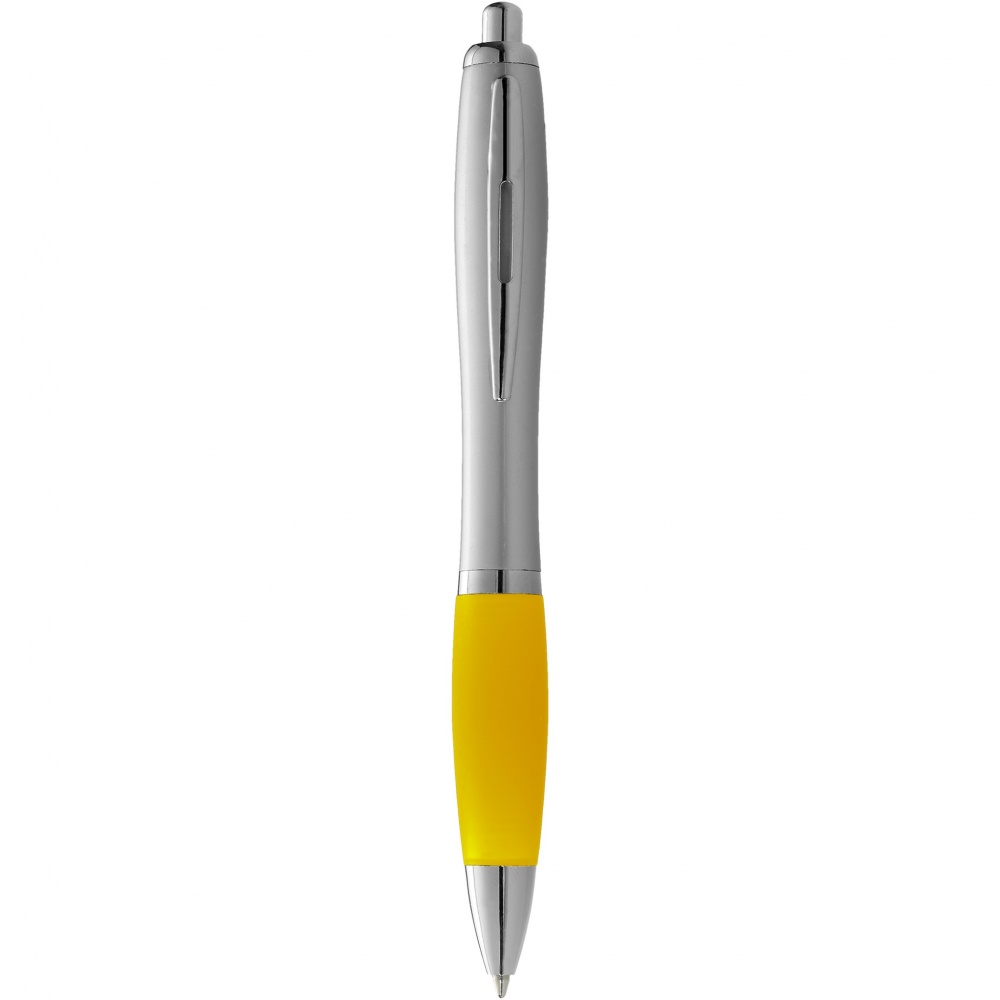 Logotrade promotional item picture of: Nash ballpoint pen silver barrel and coloured grip