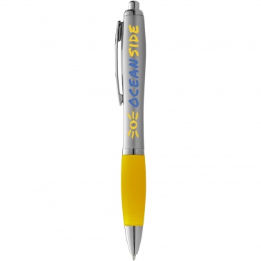 Logotrade promotional merchandise picture of: Nash ballpoint pen silver barrel and coloured grip