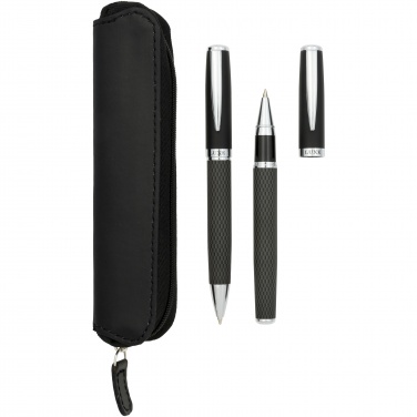 Logotrade promotional merchandise image of: Carbon duo pen gift set with pouch