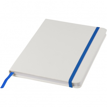 Logo trade promotional giveaway photo of: Spectrum A5 white notebook with coloured strap