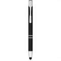 Moneta anodized aluminium click stylus ballpoint pen, Solid black